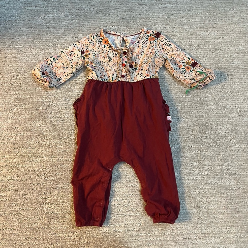 RUFFLEBUTTS One Piece Long Sleeve Outfit 12-18mo